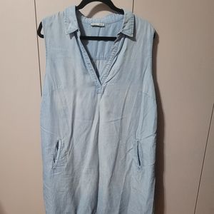Chambray dress sleeveless